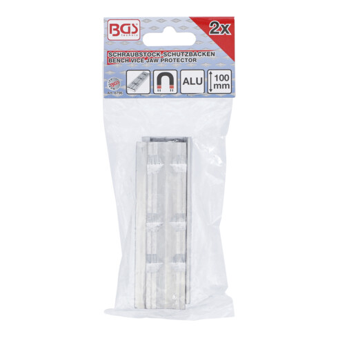 BGS Schraubstock-Schutzbacken Aluminium Breite 100 mm 2-tlg. Mit V-Profil