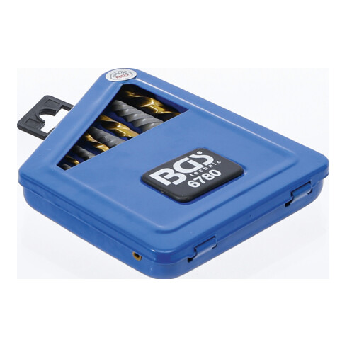 BGS Schroefafzuiging en set linkse boren HSS titaan-genitreerd 2 - 7,5 mm 10 dlg.