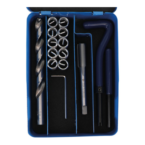BGS Schroefdraad reparatieset in metalen koffer, 14 delig