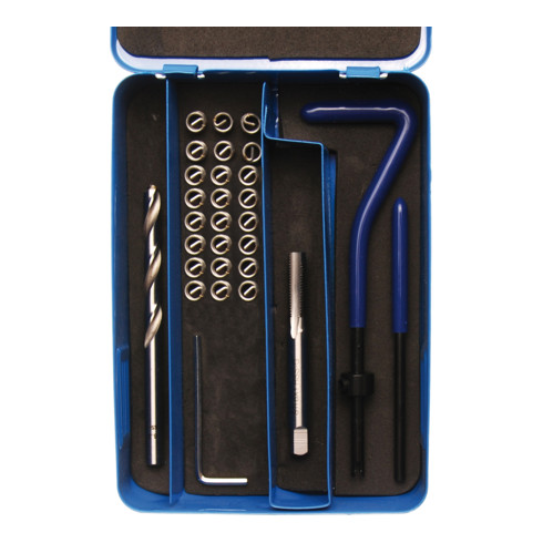 BGS schroefdraad reparatieset in metalen cassette, 29 delig