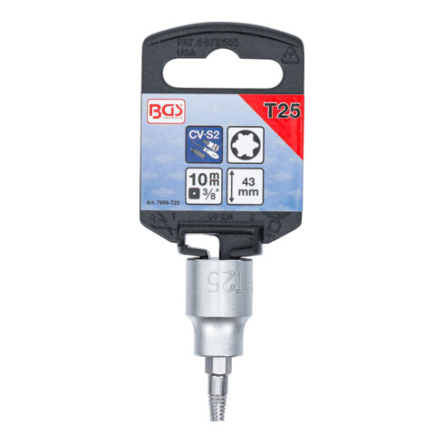 BGS Schroefuitdraaier-dopsleutelbit | 10 mm (3/8") | voor defect T-profiel (voor Torx) T25