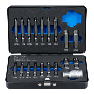 BGS Schroeven uitdraaiset | voor binnenzeskant 1,5 - 10 mm / T-profiel (voor TX) | T10 - T55 | 19-dlg.