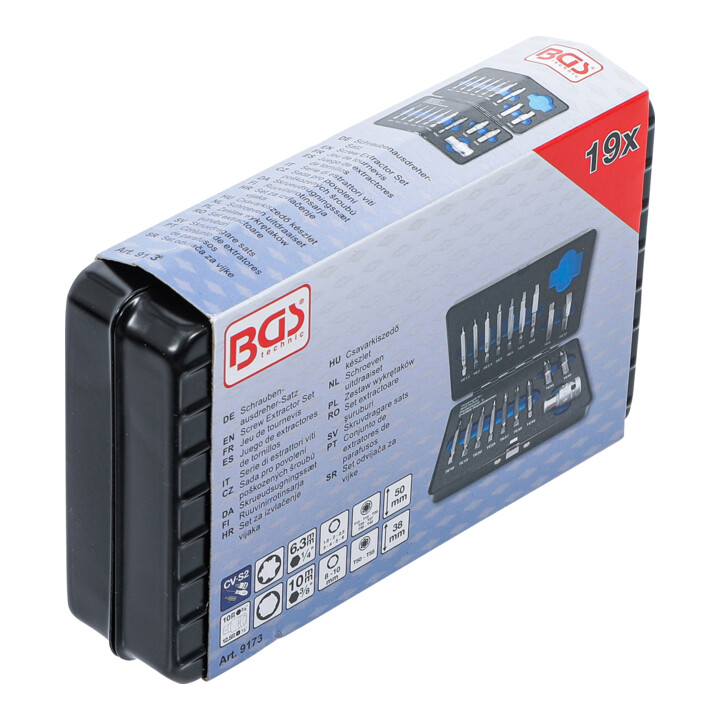 BGS Schroeven uitdraaiset | voor binnenzeskant 1,5 - 10 mm / T-profiel (voor TX) | T10 - T55 | 19-dlg.