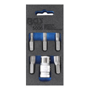 BGS Schroevendraaier bit set aandrijving externe zeskant 10 mm (3/8 inch) interne multipoint (voor XZN) 6 delig