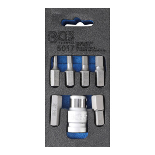 BGS Schroevendraaier bit set aandrijving externe zeskant 10 mm (3/8 inch) interne zeskant 7 delig