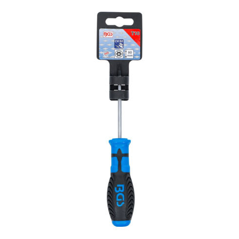BGS Schroevendraaier | T-profiel (voor TX) met boring T10 | Meslengte 80 mm