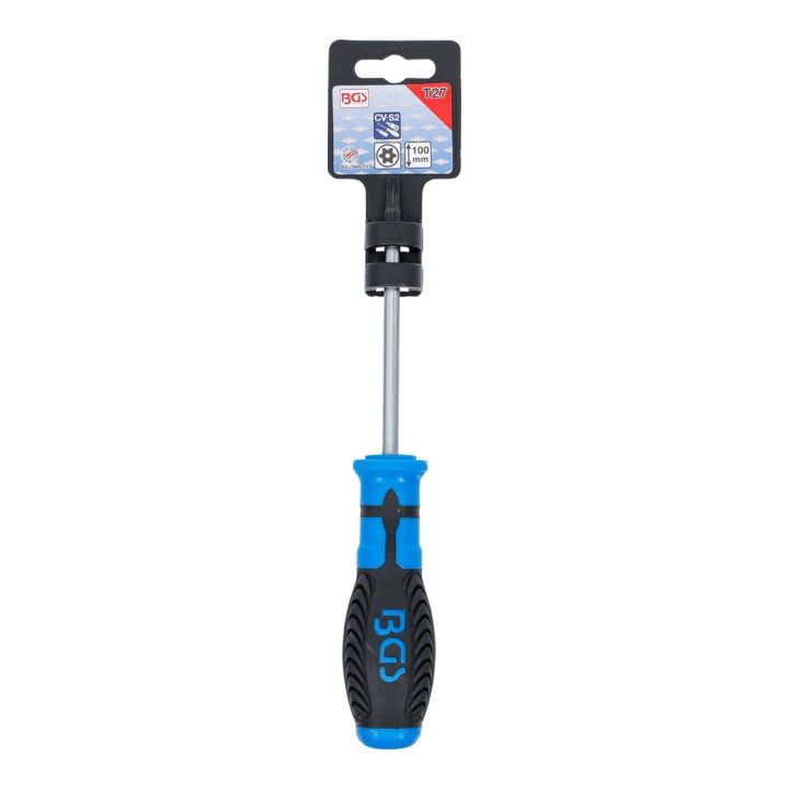 BGS Schroevendraaier | T-profiel (voor TX) met boring T27 | Meslengte 100 mm
