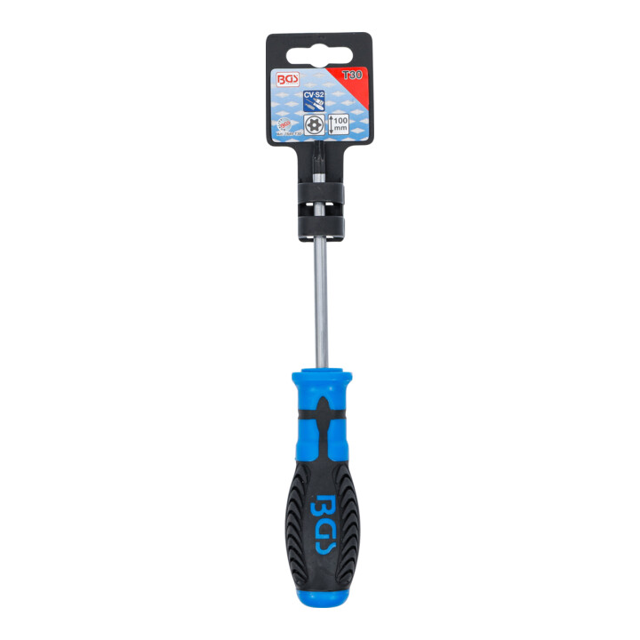 BGS Schroevendraaier | T-profiel (voor TX) met boring T30 | Meslengte 100 mm