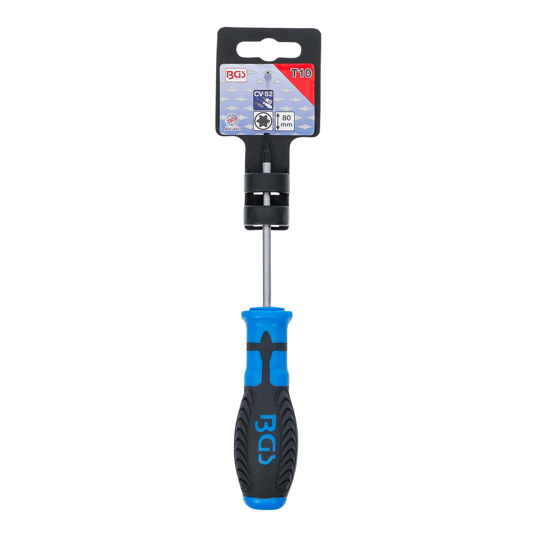 BGS Schroevendraaier | T-profiel (voor TX) T10 | Meslengte 80 mm