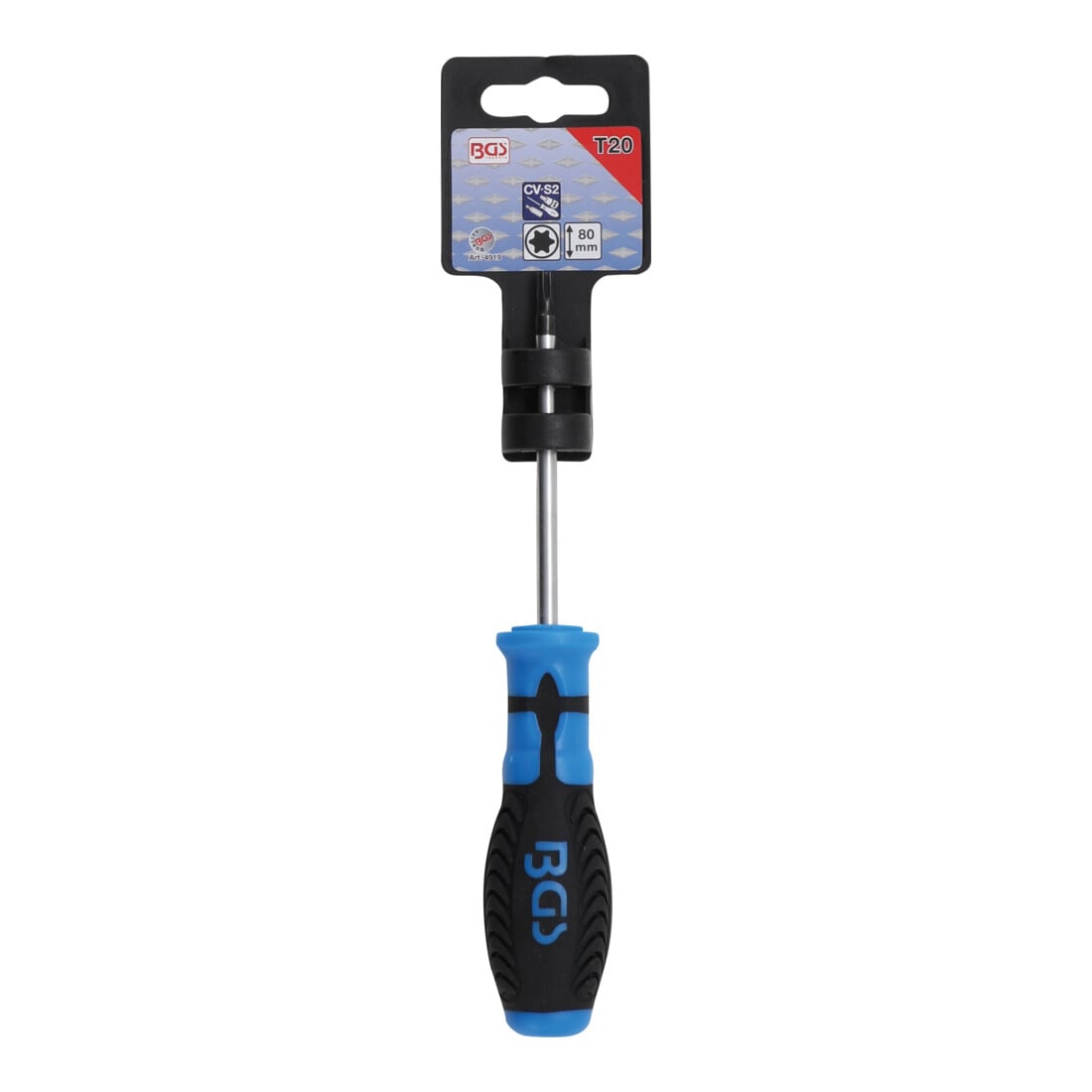 BGS Schroevendraaier | T-profiel (voor TX) T20 | Meslengte 80 mm