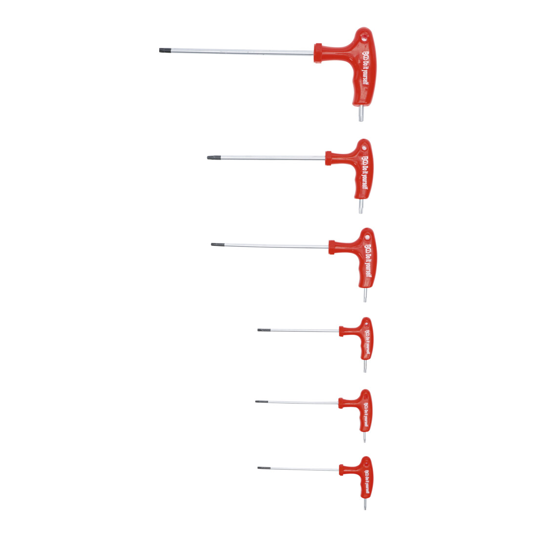 BGS Schroevendraaierset met T-greepen zijstift | T-profiel (voor TX) met boring T10 - T40 | 6-dlg.