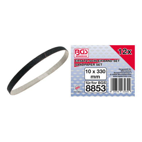 BGS Schuurband | 10 mm x 330 mm | 12 stuks voor BGS 8853