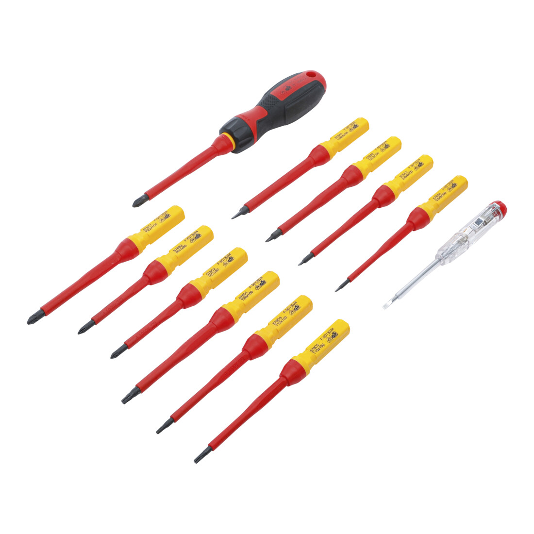 BGS Serie di cacciaviti VDE, con lame intercambiabili, 13 pz.