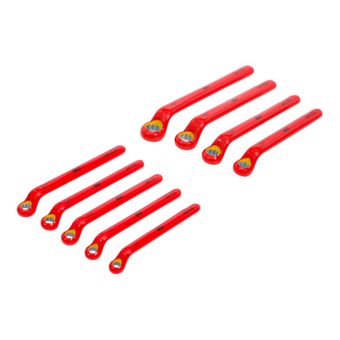 BGS Serie di chiavi a doppio anello per elettricisti, gomito stretto, 10 - 24 mm, 9 pz.