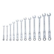BGS Serie di chiavi combinate a cricchetto con doppio snodo, regolabile, 8 - 19 mm, 12 pz-5