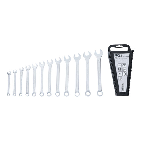 BGS Serie di chiavi combinate anello-forchetta, 8 - 19 mm, 12 pz.