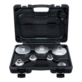 BGS Serie di chiavi per filtro dell'olio, con tubo di scarico per filtro olio, per VAG, BMW, Citroën, Peugeot, Ford, Mercedes-Benz, Opel, Volvo, 8 pz.