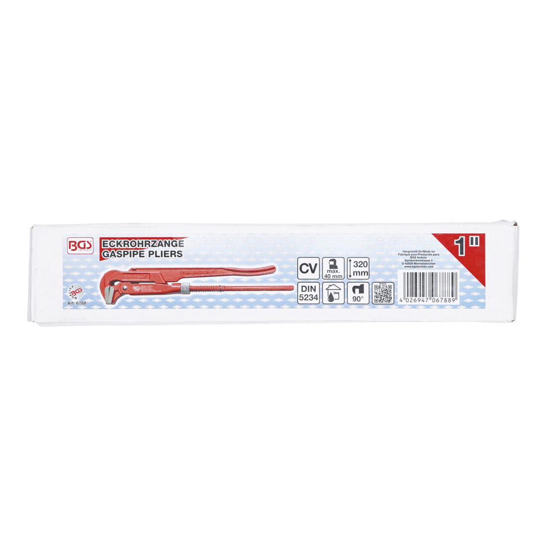 BGS Serre-tubes coudé 25 mm - 1" forme suédoise
