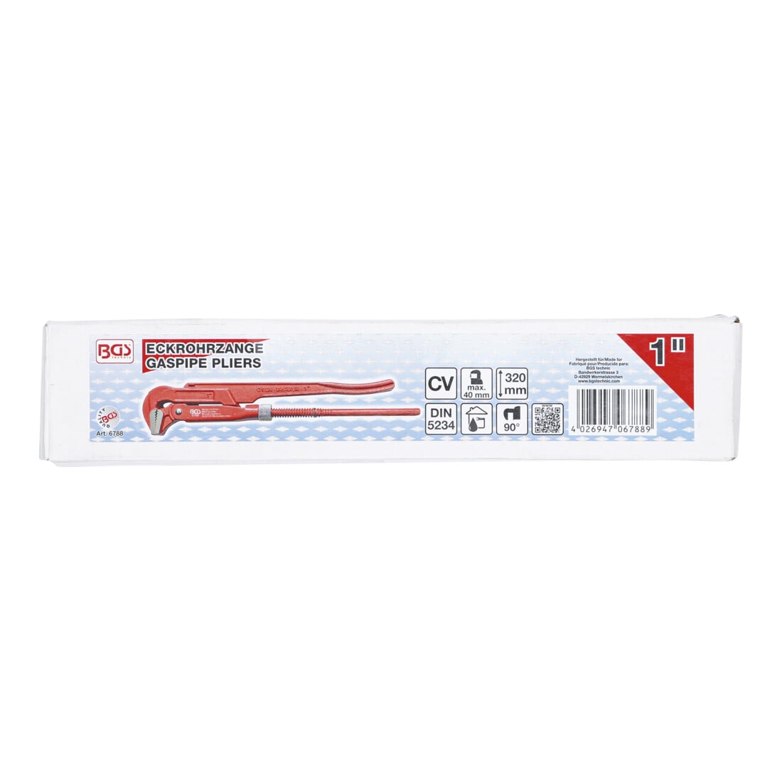 BGS Serre-tubes coudé 25 mm - 1" forme suédoise