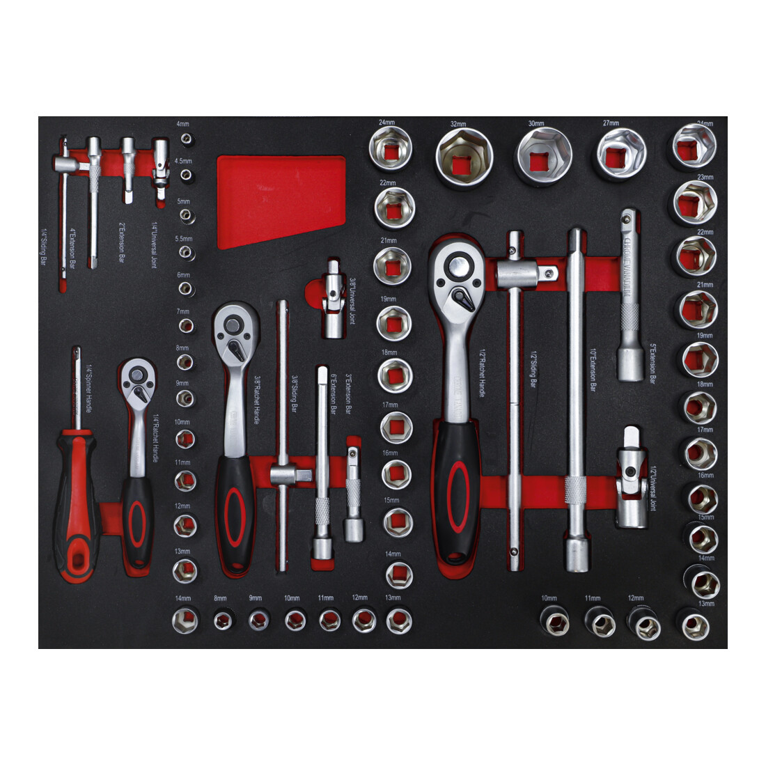 BGS Servante d’atelier, 6 tiroirs, 1 porte latérale, avec 158 outils