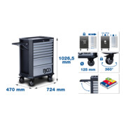 BGS Servante d’atelier, 8 tiroirs, avec 299 outils-3
