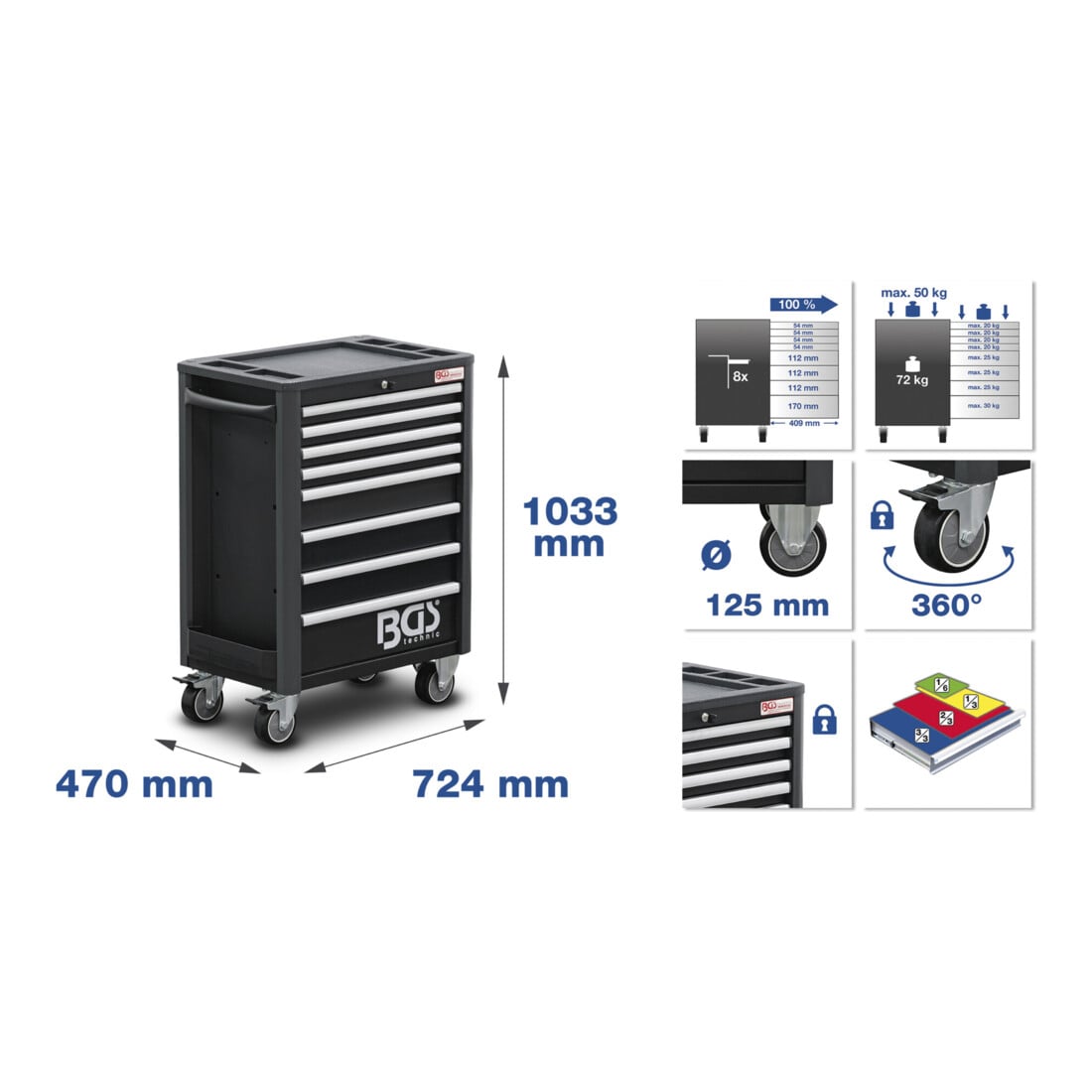 BGS Servante d'atelier Profil Exclusive avec 259 outils