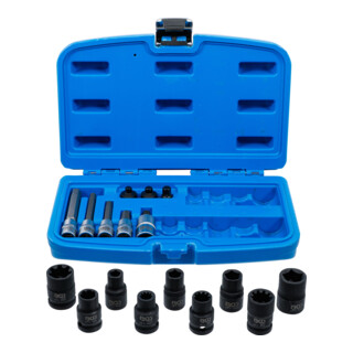 BGS Set chiavi a bussola per pinze freno e inserti bit, 17 pezzi