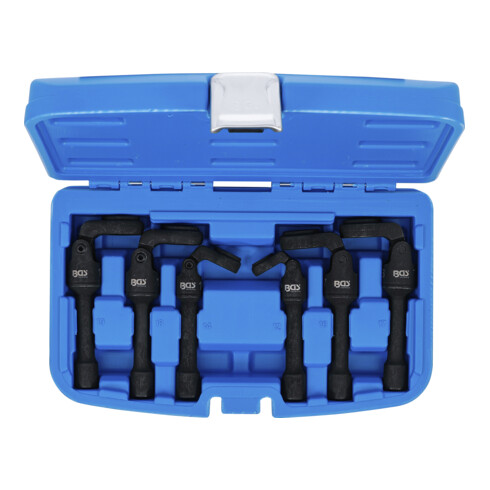 BGS Set chiavi a pappagallo, attacco quadrato interno 10 mm (3/8"), con snodo, 6 pezzi