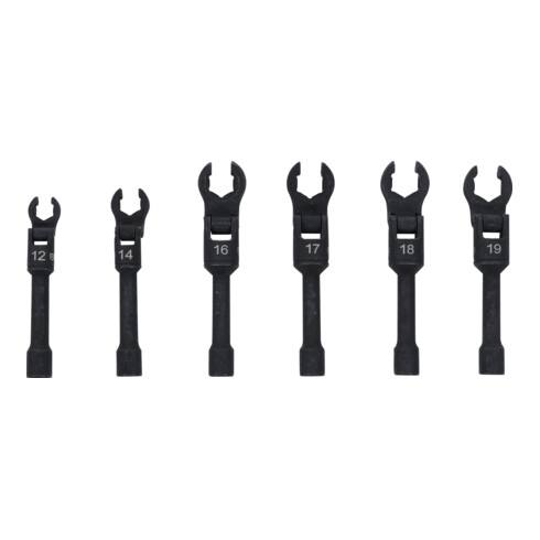 BGS Set chiavi a pappagallo, attacco quadrato interno 10 mm (3/8"), con snodo, 6 pezzi