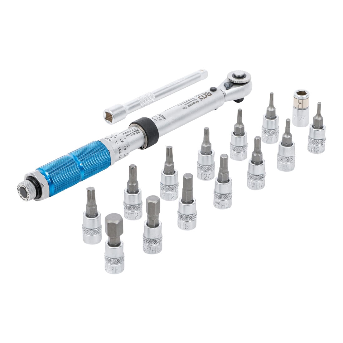 BGS Set chiavi dinamometriche, attacco quadrato esterno 6,3 mm (1/4"), 3 - 24 Nm, 16 pezzi