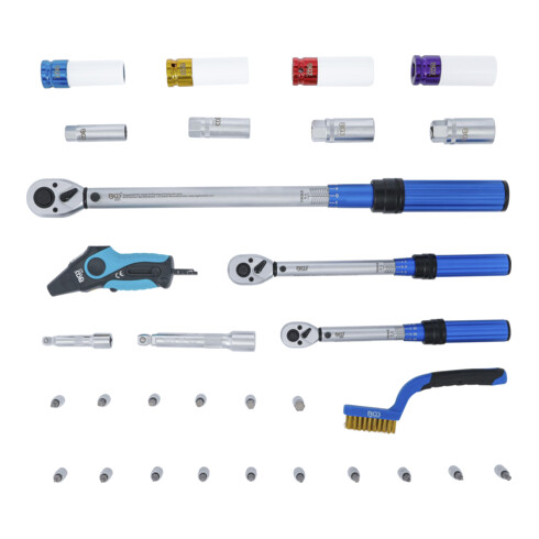BGS Set chiavi dinamometriche, attacco quadro esterno 6,3 mm (1/4"), 10 mm (3/8"), 12,5 mm (1/2"), 31 pezzi