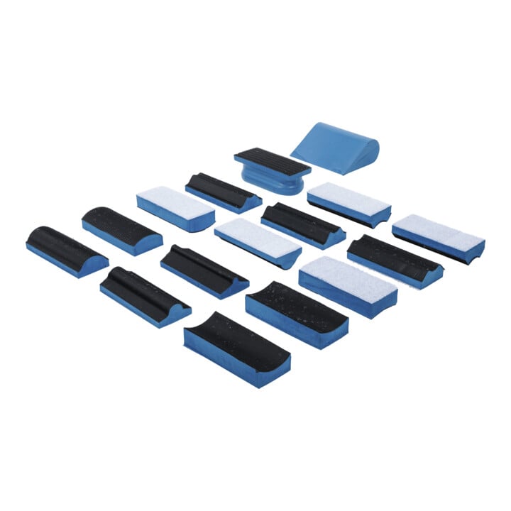 BGS Set de blocs abrasifs à scratch, 16 pièces