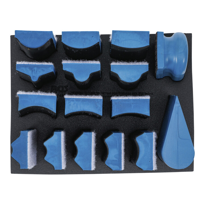 BGS Set de blocs abrasifs à scratch, 16 pièces