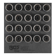 BGS Set di smontaggio serrature per cerchi per Opel (tipo A), 20pz.