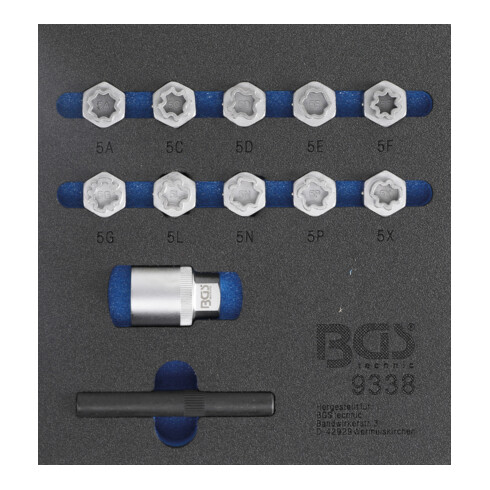 BGS Set di smontaggio serrature per cerchi Mercedes-Benz, 12pz.