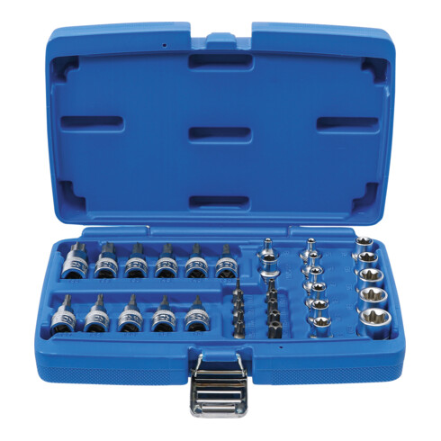 BGS Set di bit e bussole 10mm con profilo a T (per Torx), 34pz.