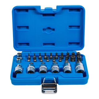 BGS Set di bit e inserti 12,5mm (1/2") con profilo a T (per TX), 27pz.