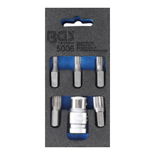 BGS Set di bit per cacciavite, azionamento esagono 10mm (3/8") interno multipunto (per XZN), 6pz.