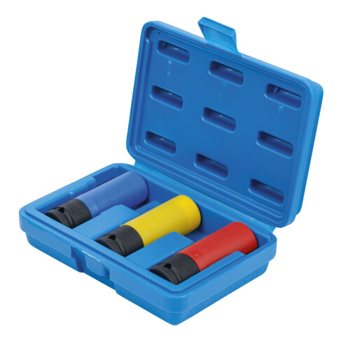 BGS Set di bussole macch.riv.plastica, ultra slim, 12,5 mm (1/2"), 17 / 19 / 21 mm, 3 pz.