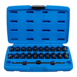 BGS Set di bussole speciali per coppa dell'olio con attacco quadro 10mm (3/8"), 21pz.