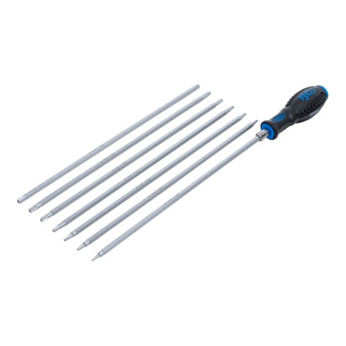 BGS Set di cacciaviti con lame intercambiabili profilo T (per TX) / profilo TS (per TX Plus), 8pz.