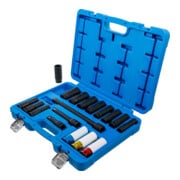BGS Set di chiavi a bussola e inserti di forza, esagonale, attacco quadro interno 12,5 mm (1/2"), SW 10 - 24 mm, 18 pezzi-4