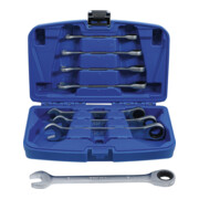 BGS Set di chiavi a forchetta con cricchetto ad anello, apertura 8 - 19mm, 8pz.