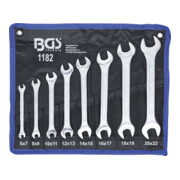 BGS Set di chiavi a forchetta doppia, apertura 6x7 - 20x22mm, 8pz.