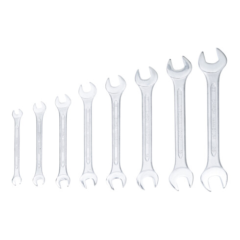 BGS Set di chiavi a forchetta doppia, apertura 6x7 - 20x22mm, 8pz.