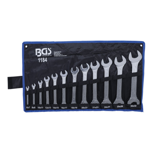 BGS Set di chiavi a forchetta doppia, apertura 6x7 - 30x32mm, 12pz.