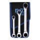 BGS Set di chiavi ad anello a cricchetto, reversibili ''4 in 1', in pollici, 3pz.-1