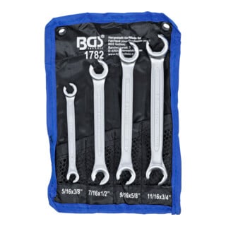 BGS Set di chiavi ad anello doppio aperte, in pollici, 4pz.
