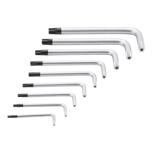 BGS Set di chiavi ad angolo a profilo T (per TX) con foro T10 - T50, 9pz.