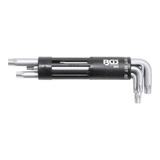 BGS Set di chiavi ad angolo, extra lunghe, con profilo a T (per TX) con foro T10 - T50, 8pz.